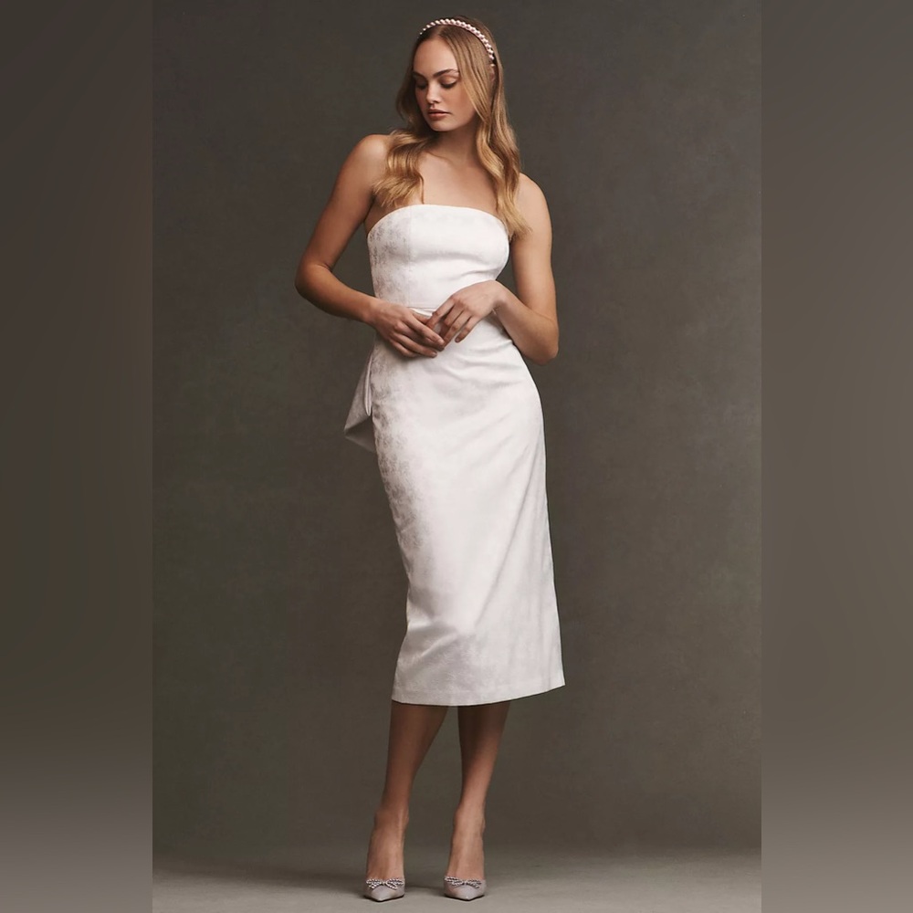 Sachin + Babi Gemma Jacquard Strapless Midi with Removable Bow